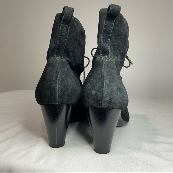 Black suede heel boots - Picture 7 of 9